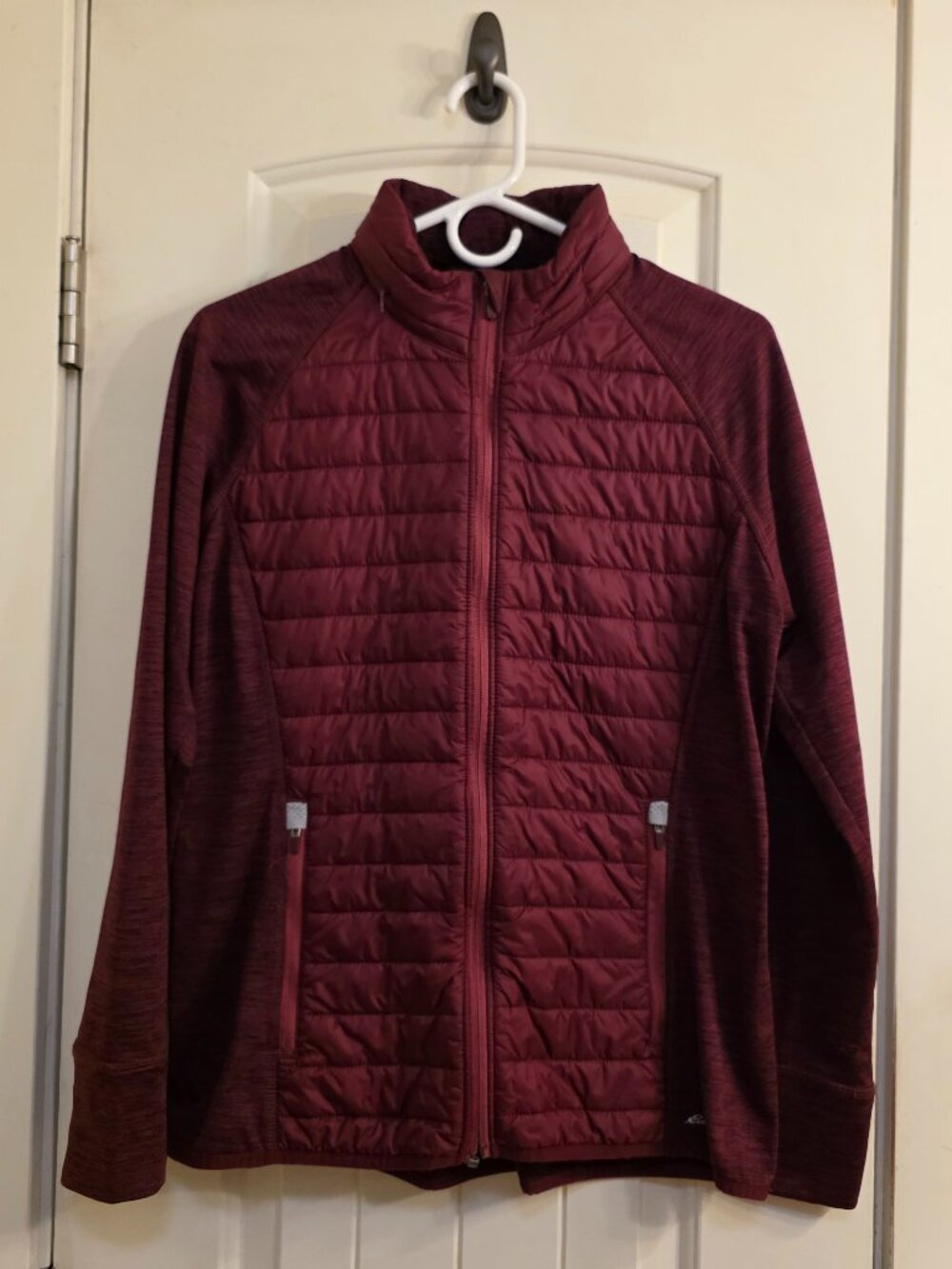 Eddie Bauer Women's Hybrid Jacket in a heathered burgundy - Womem's XL
